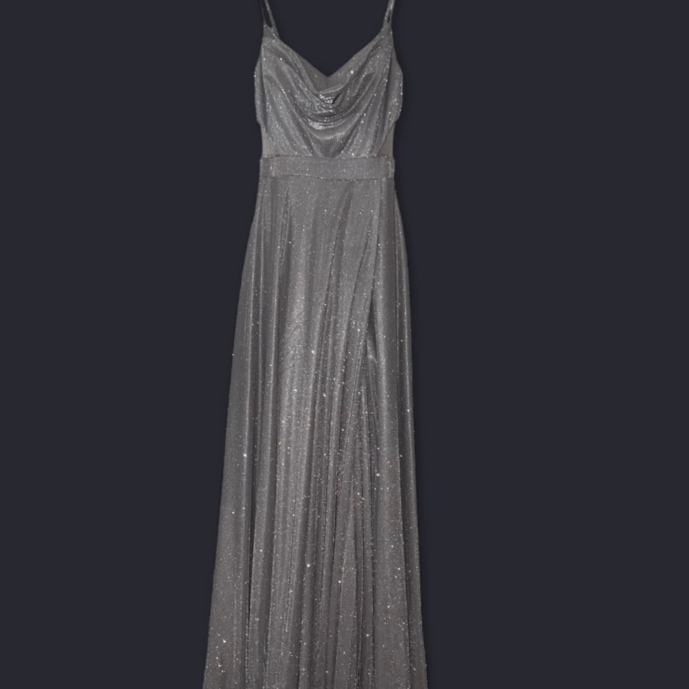Windsor Shimmering Silver Prom Dress
